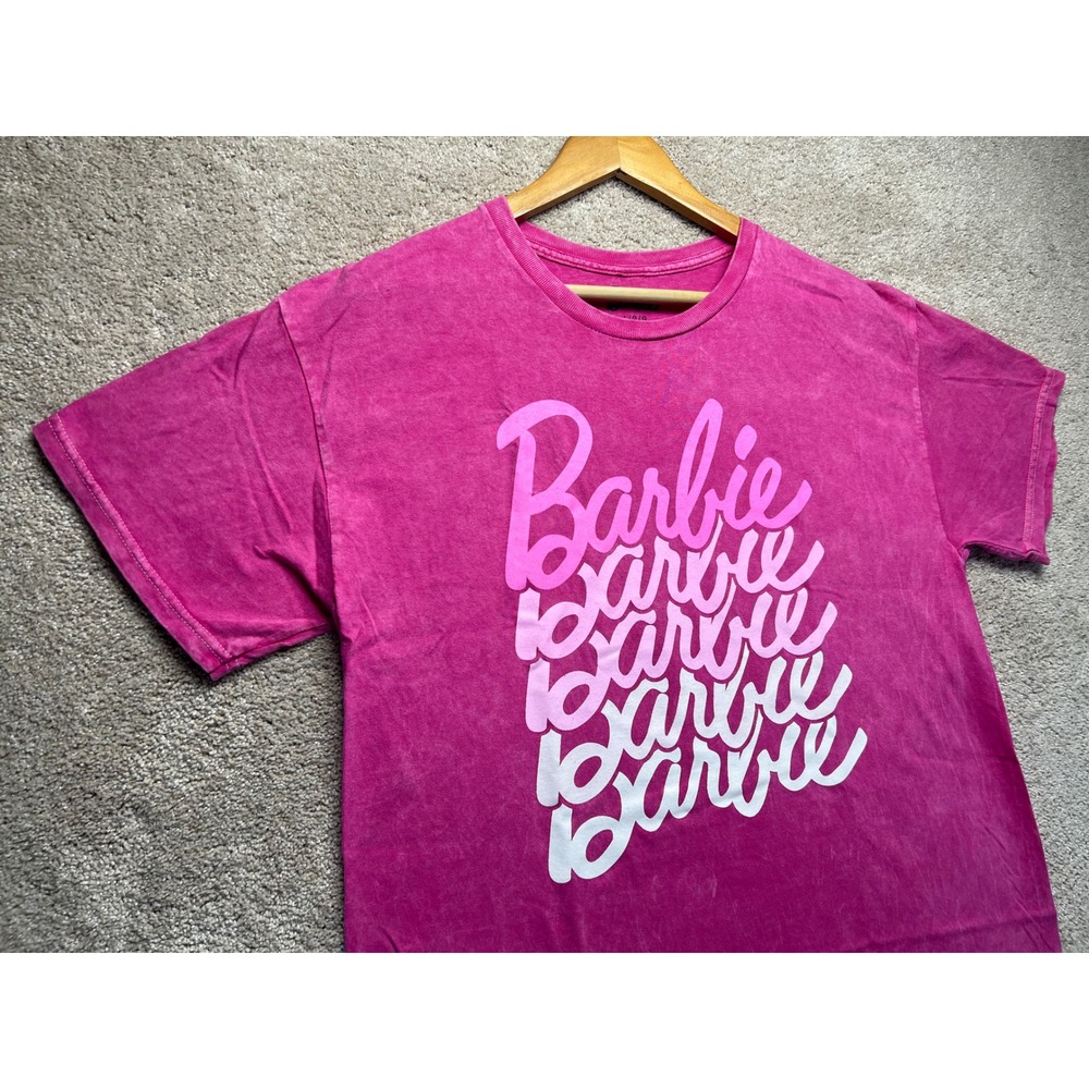 Barbie Pink Acid‎ Wash Graphic T Shirt Women's Size Large Barbiecore Retro - Picture 5 of 10
